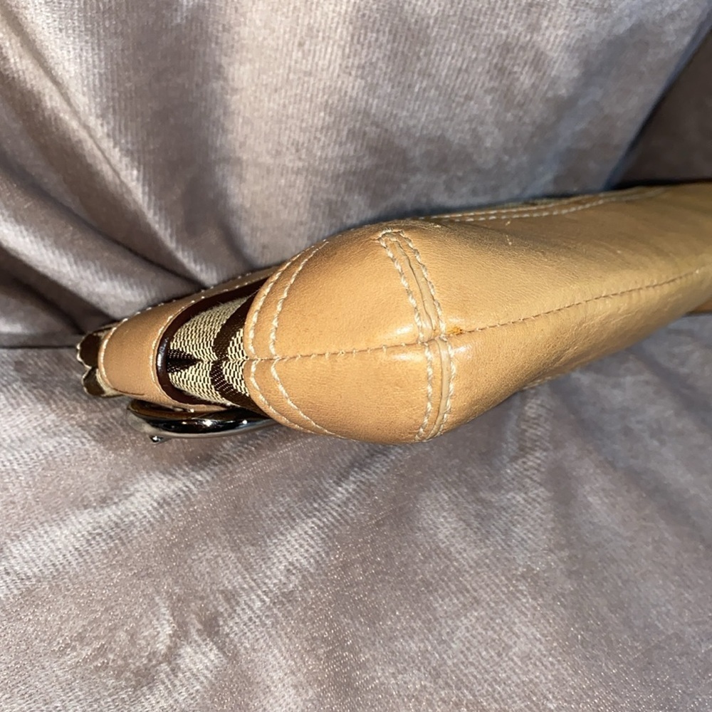 Coach Signature Brown and Tan Wristlet - Picture 5 of 9